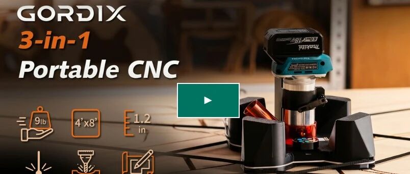 GORDIX: Muherz's Rail-Free 3-in-1 Portable CNC Approaches $1M on Kickstarter