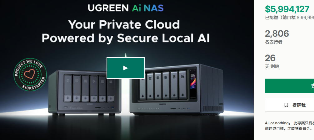 UGREEN's AI NAS Hits Kickstarter, Aiming for $15 Million Amidst AI Wave