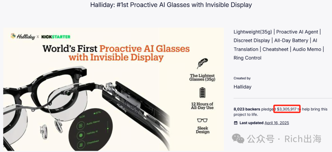 Halliday Glasses: AI Eyewear Raises $3.3 Million in Crowdfunding