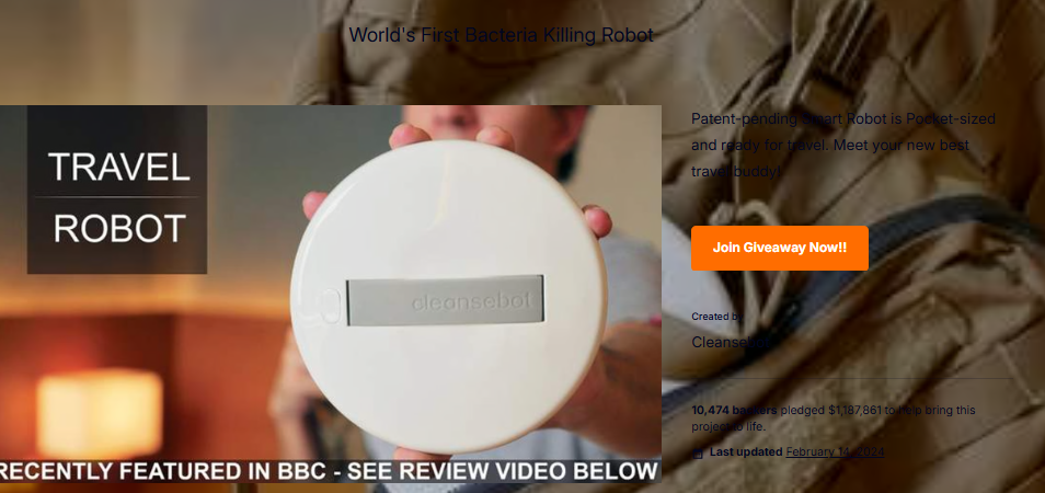 CleanseBot: A $1.18 Million Crowdfunding Success, Marred by Delivery Issues