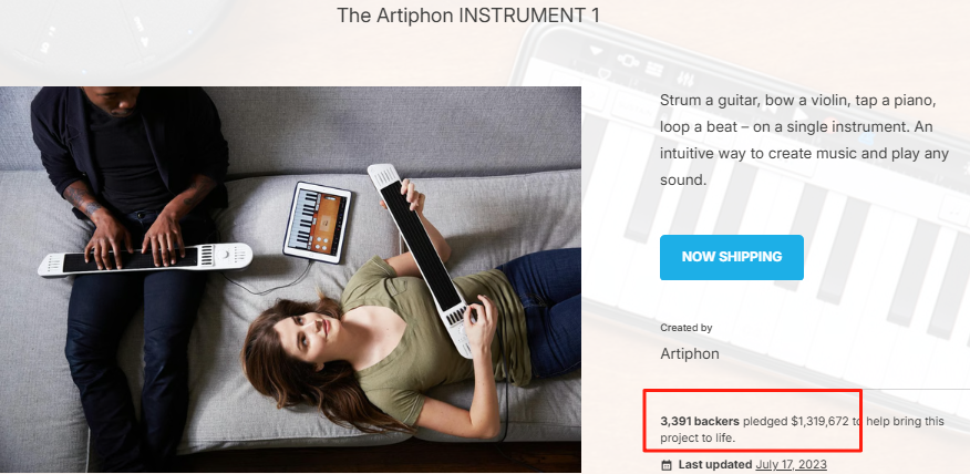 Artiphon INSTRUMENT 1: A $1.32 Million Crowdfunding Success Story with Delivery Challenges