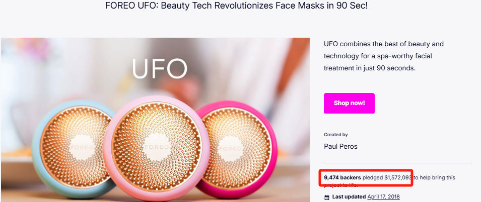FOREO UFO: Analyzing a $1.57 Million Kickstarter Success in Smart Skincare