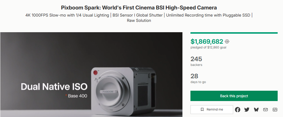 PixboomSpark: Chinese High-Speed Camera Raises $1.8M on Kickstarter in Two Days