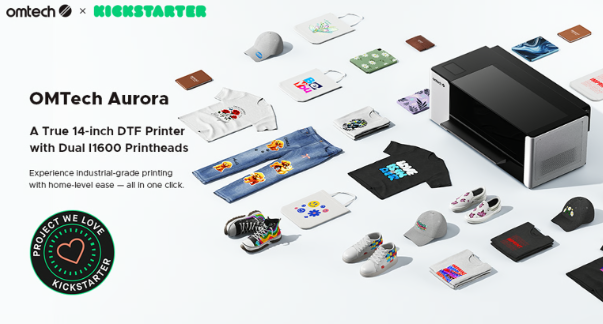 OMTech Aurora DTF Printer Exceeds $670K in Crowdfunding