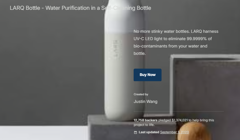 LARQ Bottle's $1.37 Million Kickstarter Success: A Crowdfunding Analysis
