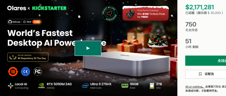 OlaresOne: Desktop AI Powerhouse Exceeds $2 Million on Kickstarter