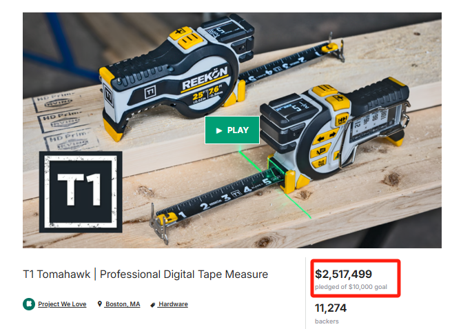 REEKON T1 Tomahawk: A $230 Smart Tape Measure Raises $2.51 Million on Kickstarter