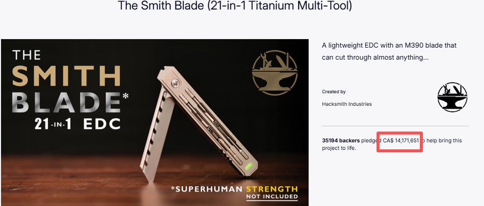 Hardware Spotlight: Hacksmith's EDC Tool Campaign Nears $10 Million