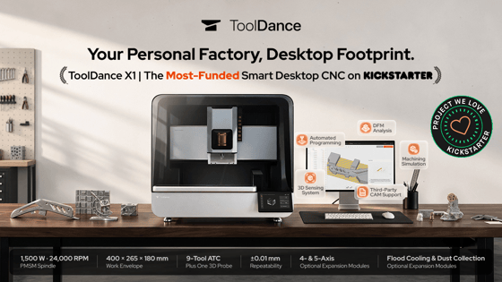 ToolDance X1: Smart Desktop CNC with Industrial Capability